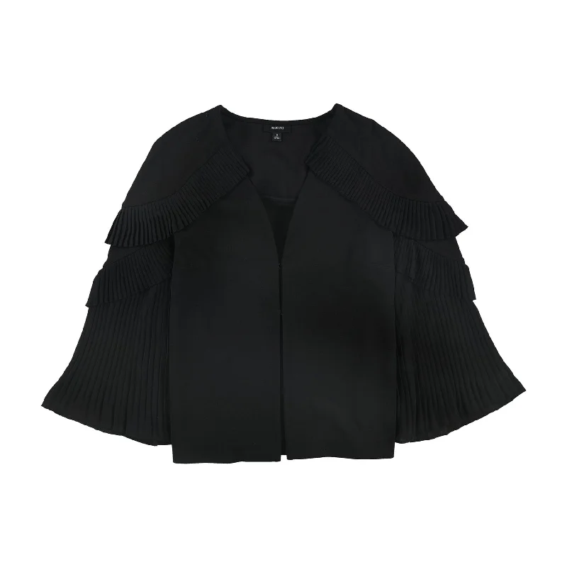 sleek satin bomber jacket for women -Alfani Womens Pleated Jacket