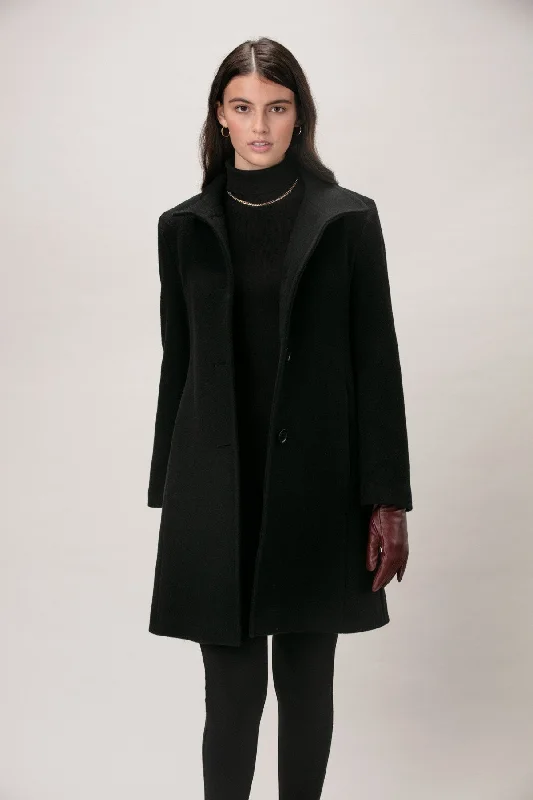 cozy oversized wrap coat for women -HEATHER Wool & Cashmere 3/4 Coat 3140