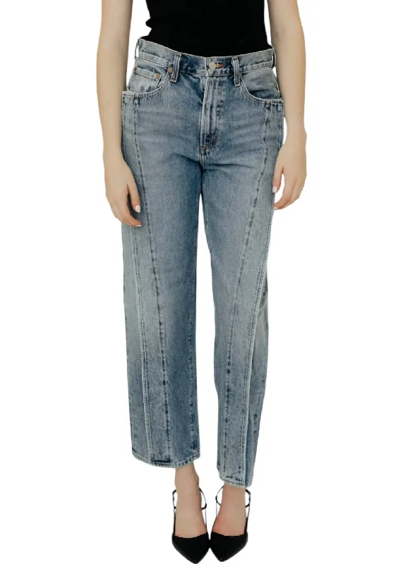 women's cuffed skinny jeans -Fold Jeans In Navigate