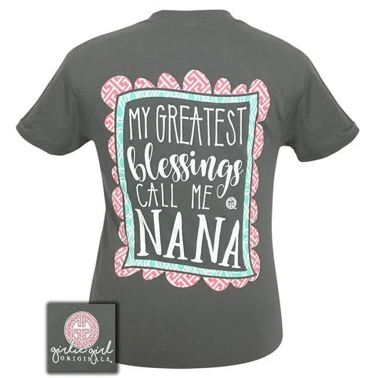 ladies' boyfriend-style shirt -Greatest Blessings Nana-Charcoal SS-1620