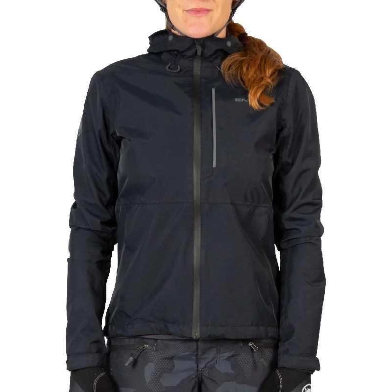 ladies' wool overcoat -Endura Hummvee Waterproof Hooded Womens Cycling Jacket - Black