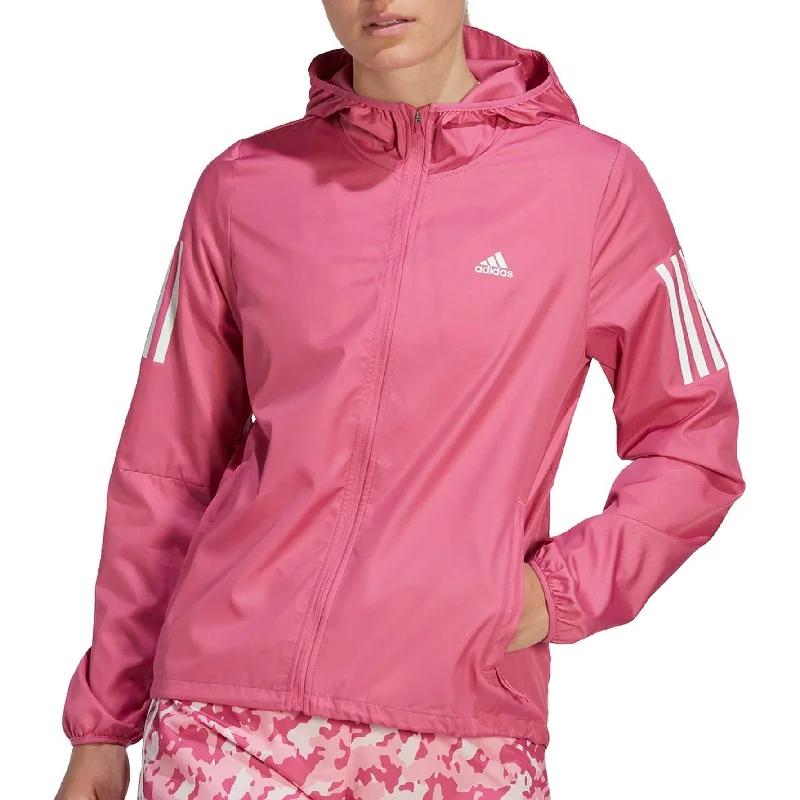 women's belted trench coat -adidas Own The Run Windbreaker Womens Running Jacket - Pink