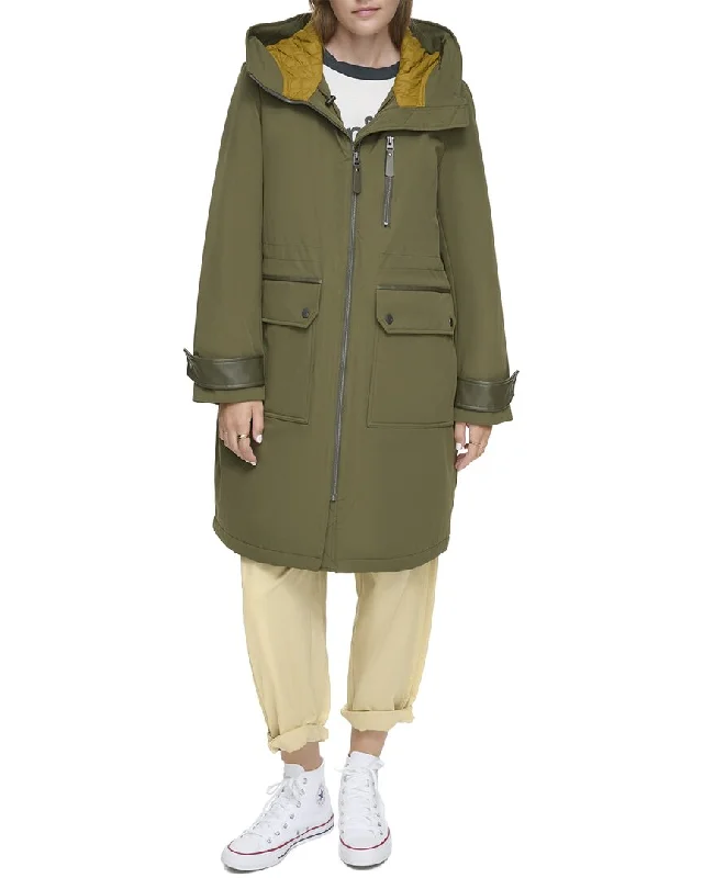 women's teddy bear coat -Marc New York Gemas Insulated Matte Shell Coat