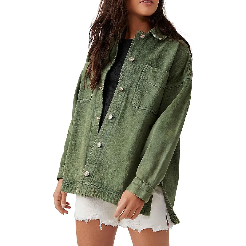 ladies' lightweight anorak coat -We The Free Womens Cotton Oversized Shirt Jacket