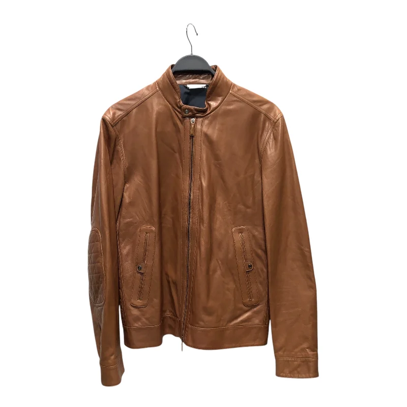 ladies' fur-lined jacket -Ermenegildo Zegna/Leather Jkt/48/Leather/BRW/ZIP UP