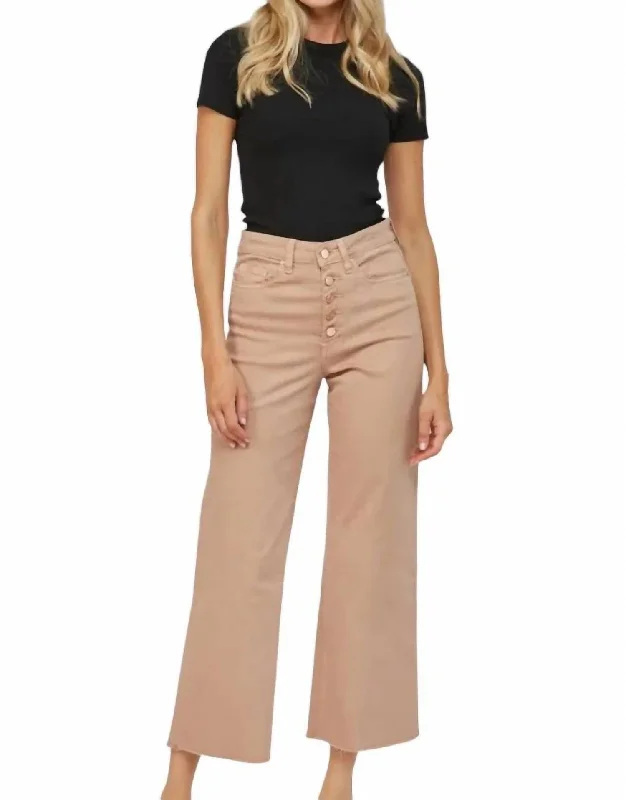 high-rise vintage jeans for women -Chromatic High Rise Crop Jean In Brown Sugar