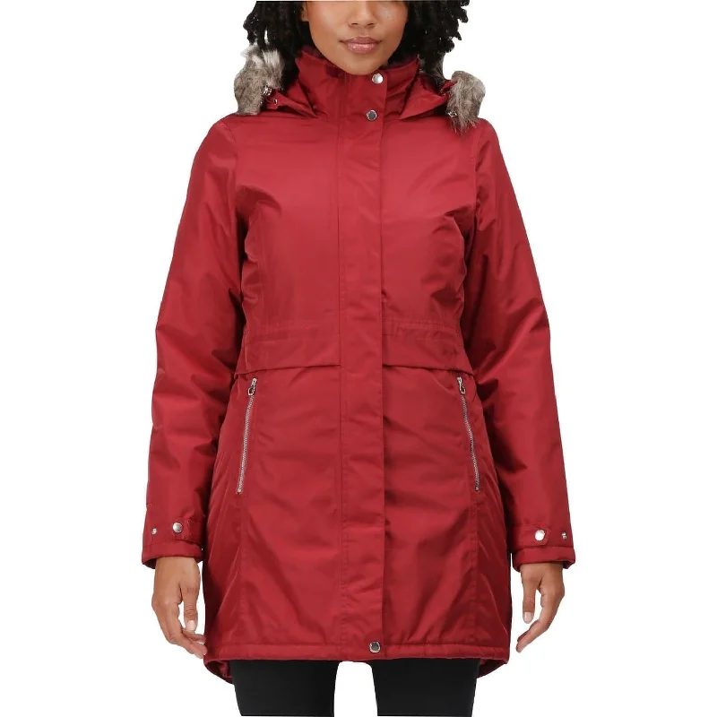 women's sherpa-lined jacket -Regatta Lexis Waterproof Insulated Womens Parka Jacket - Red