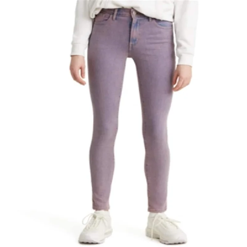 trendy cargo jeans for women -Levi's Women's 721 High Rise Skinny Jeans Purple Size 16