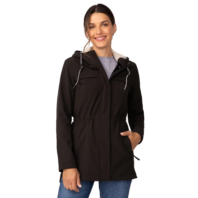 casual zip-up hoodie jacket for women -Free Country Women’s FreeCycle Long Super Softshell Jacket