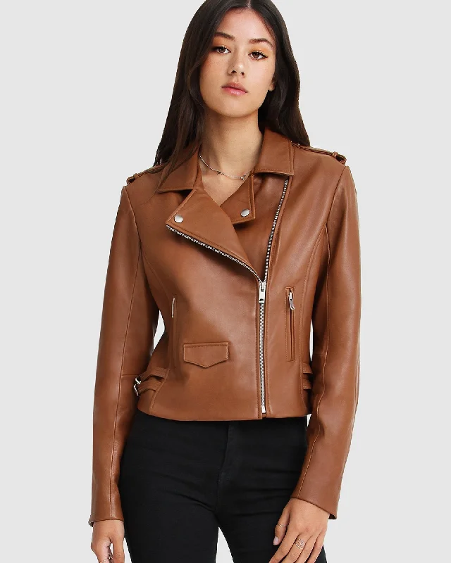 cozy oversized wrap coat for women -Just Friends Leather Jacket