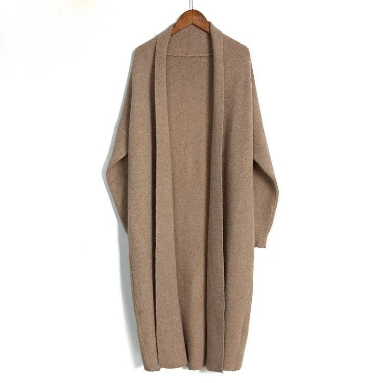 women's hooded winter jacket -Lux Soft Long Batwing Cardigan