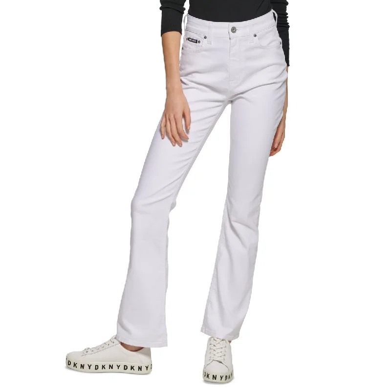 high-rise wide-leg denim jeans -Dkny Women's Boerum High Rise Flare Leg Jeans White Size 28