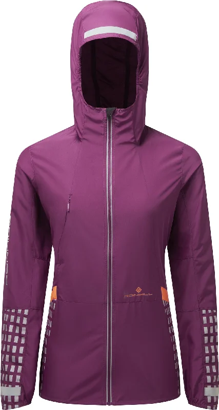 ladies' fleece zip-up jacket -Ronhill Tech Afterhours Womens Running Jacket - Purple