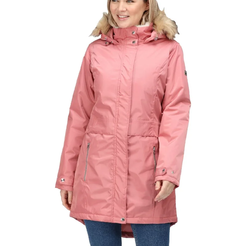 sporty track jacket for women -Regatta Lexis Waterproof Insulated Womens Parka Jacket - Pink