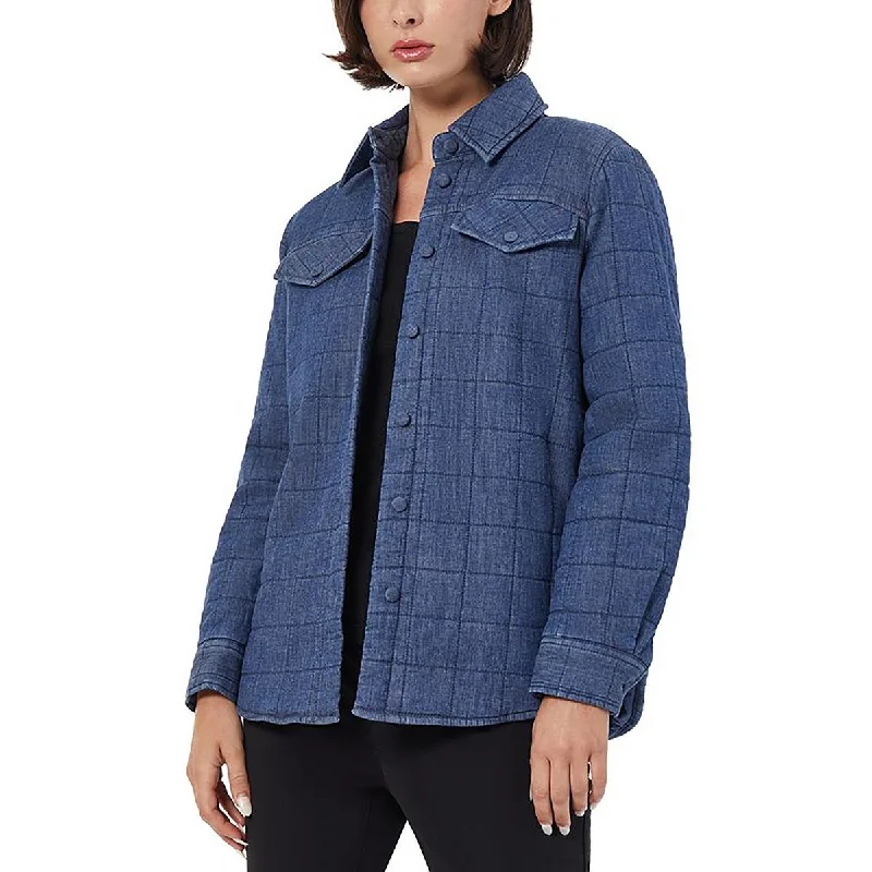 warm down coat for women -Jones New York Womens Quilted Collared Puffer Jacket