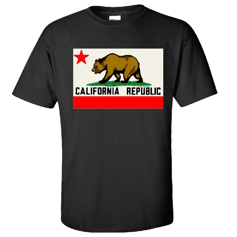 ladies' pastel-colored top -California Republic Original Bear Flag Asst Colors T-shirt/tee