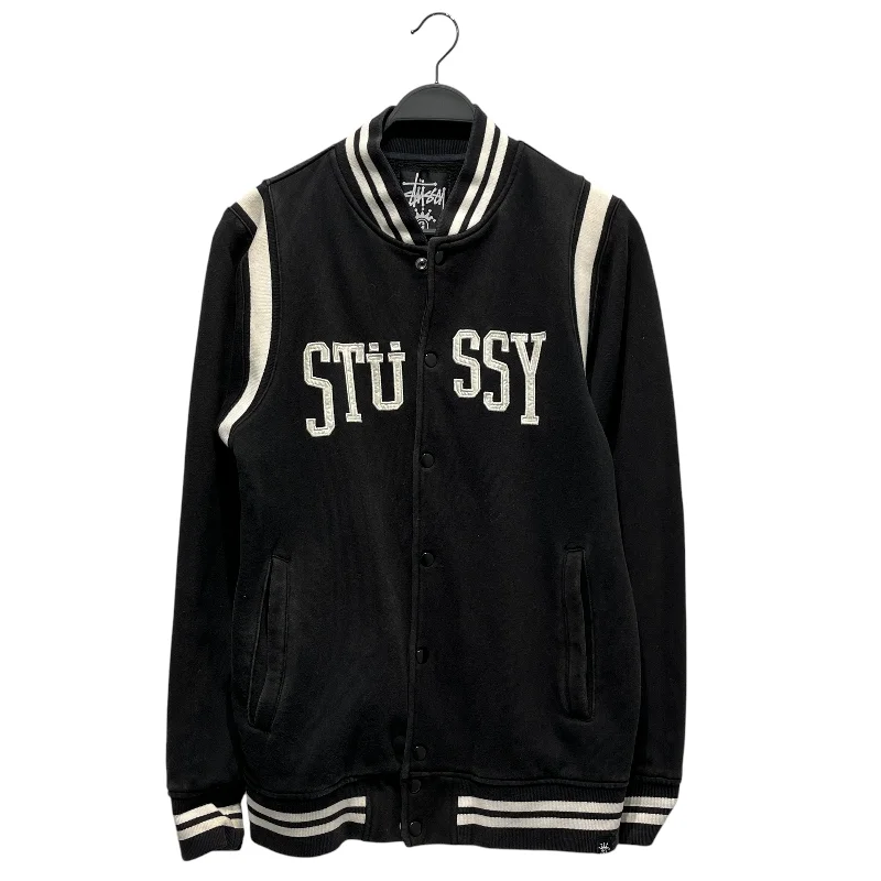 ladies' longline puffer coat -STUSSY/Baseball Jkt/L/Cotton/BLK/2009 varsity stussy