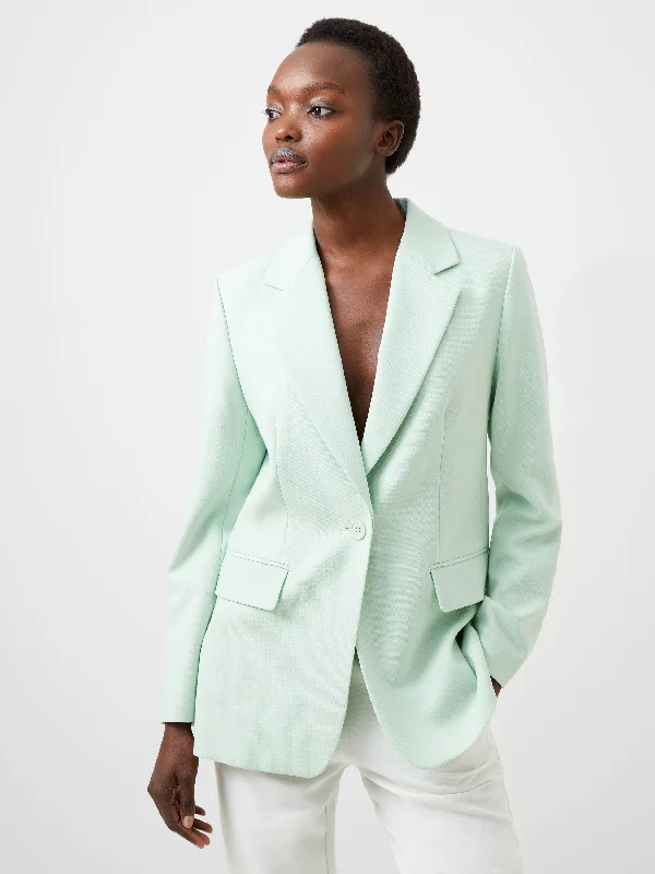 cropped wool blazer for women -Whisper Single Breasted Blazer