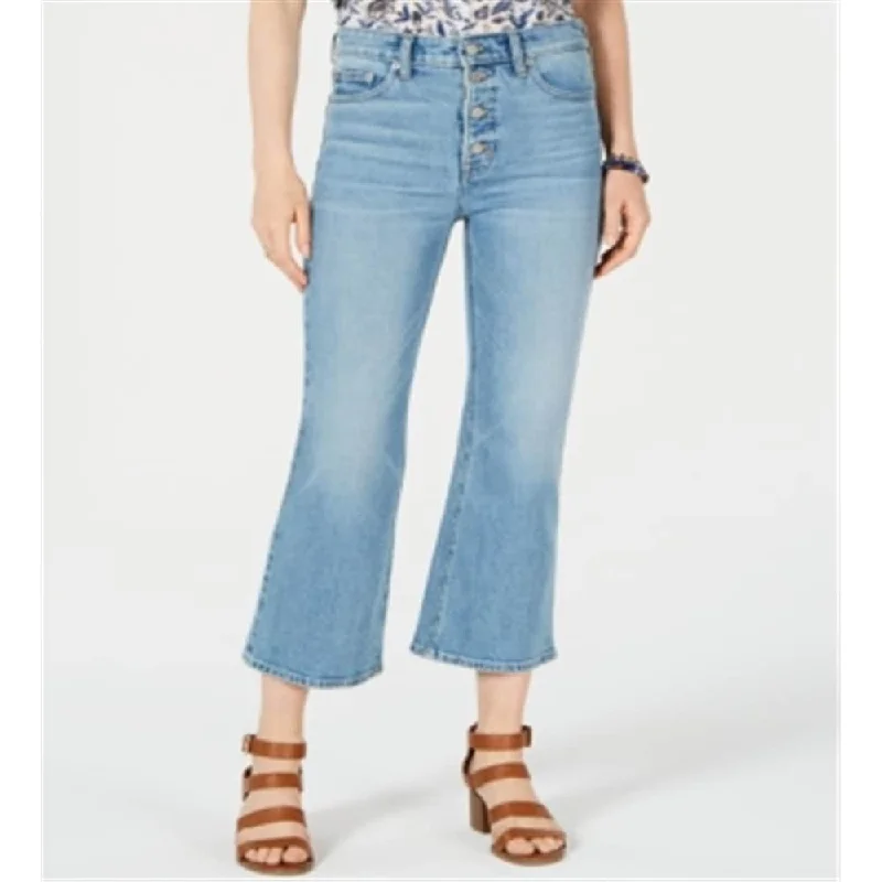 women's distressed mom jeans -Lucky Brand Women's Bridgette Button Fly Flare Jeans Blue Size 31