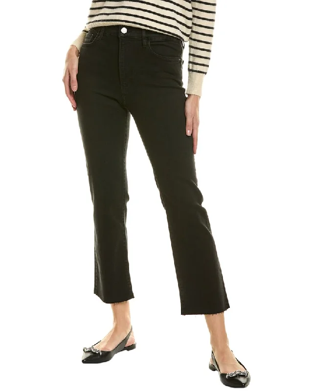 women's mid-rise skinny jeans -FRAME Denim Le High Black Thorn Straight Jean