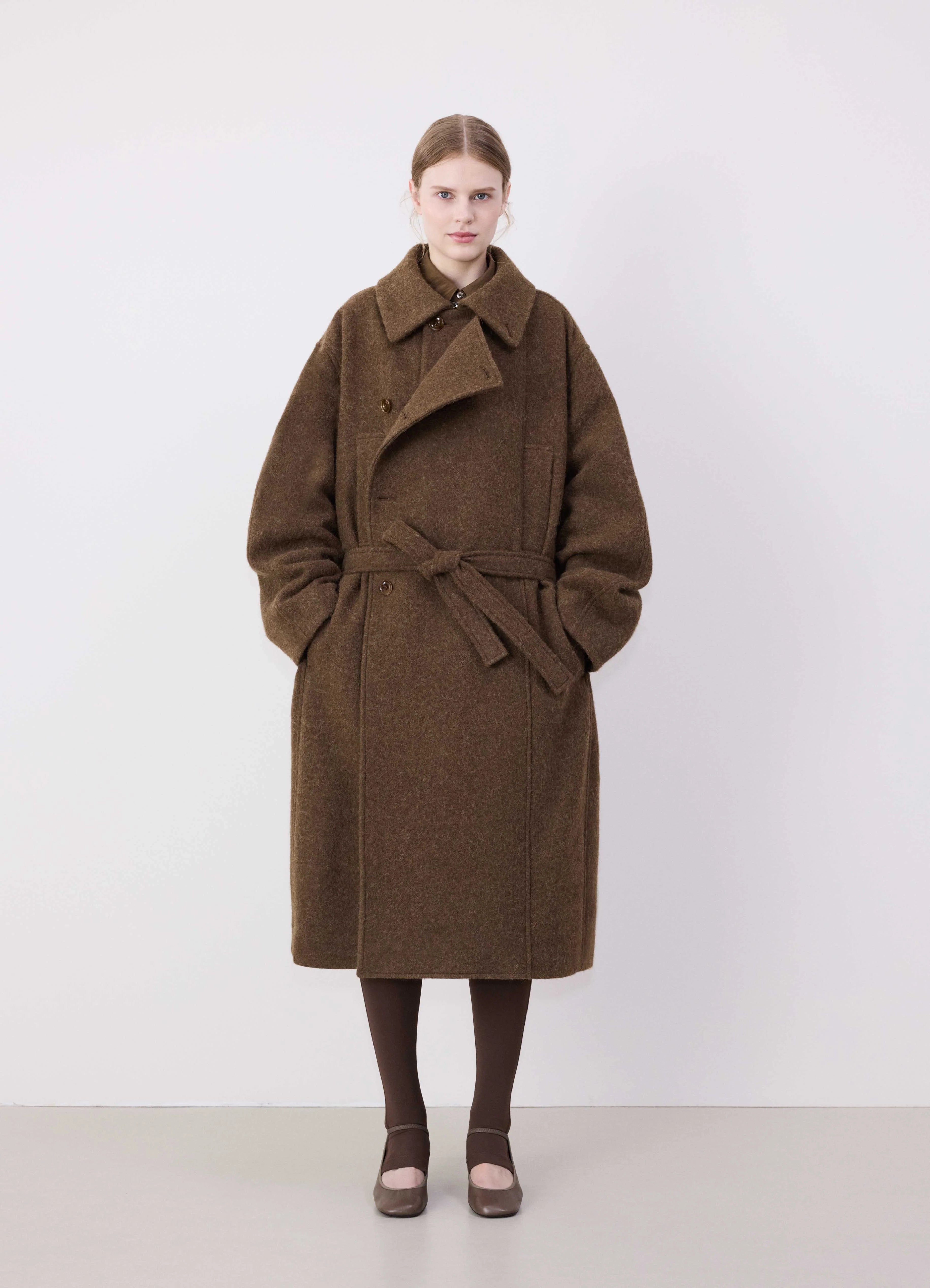 sustainable eco-friendly coat for women -ASYMMETRICAL BATHROBE COAT