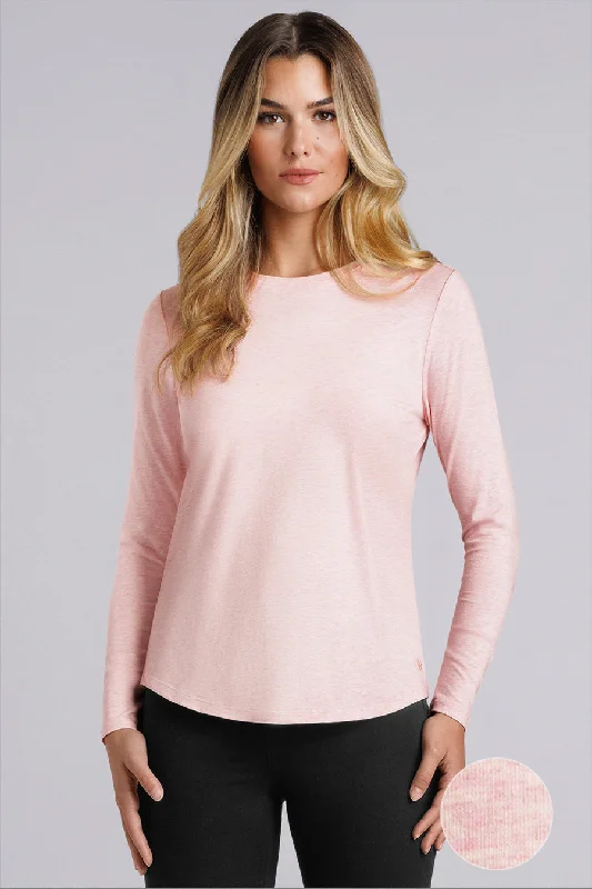 ladies' henley button t-shirt -Radiant Glow In Icy Cotton