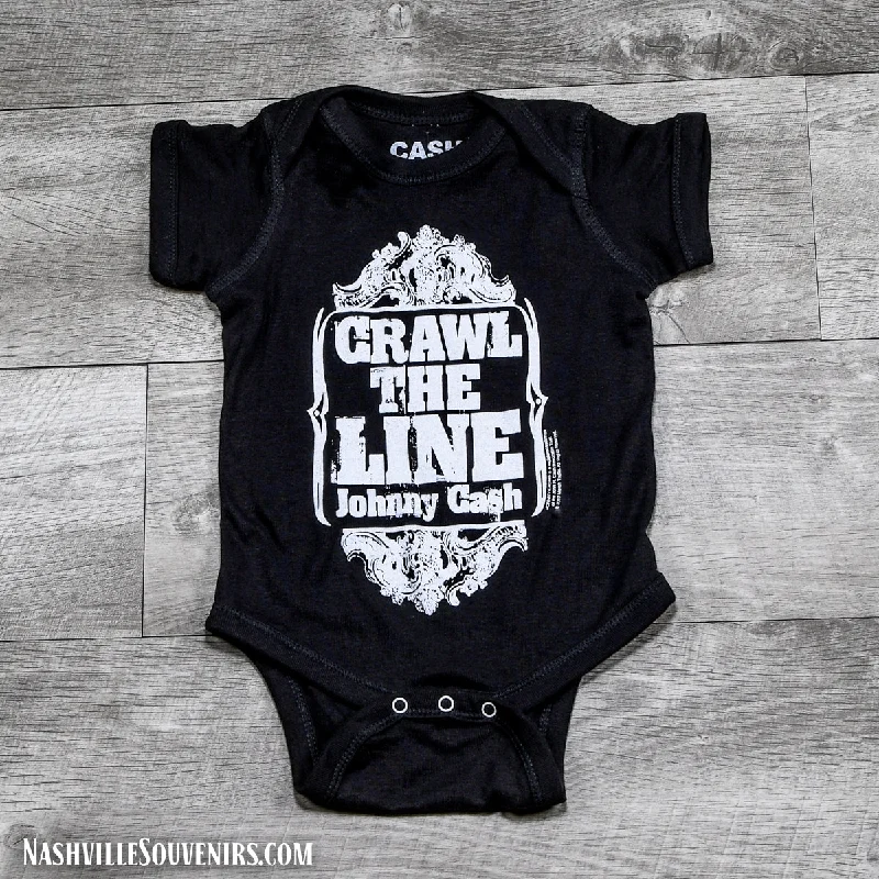 women's ribbed knit top -Johnny Cash Onesie "Crawl The Line" Onesie