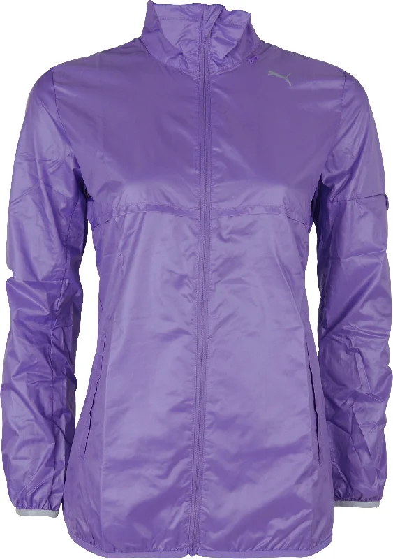 urban style cropped puffer jacket -Puma Lightweight Womens Running Jacket - Purple