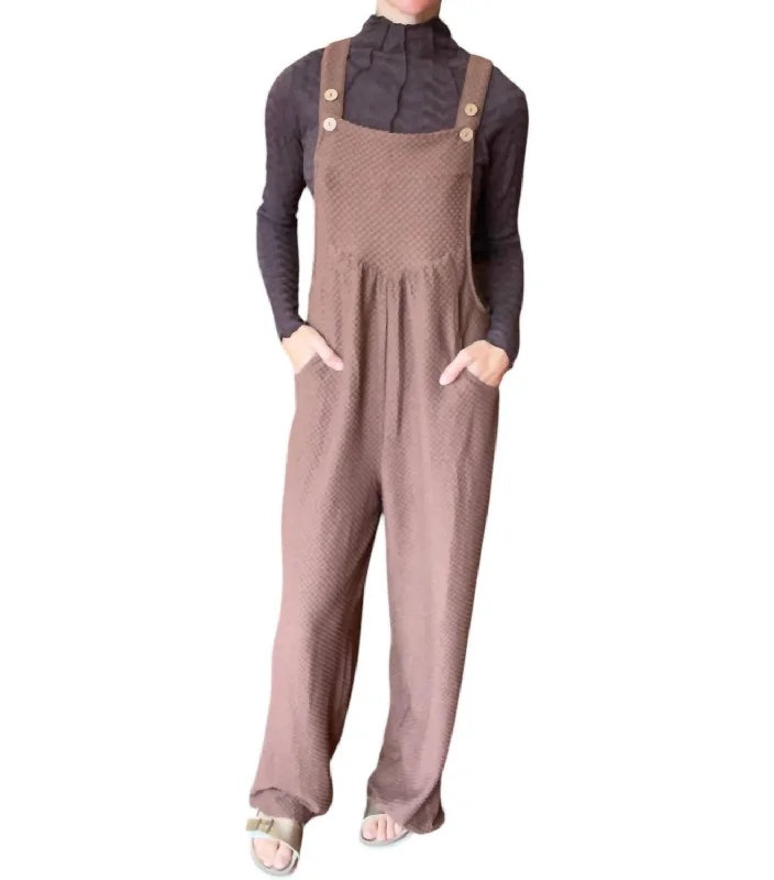 women's distressed bootcut jeans -Emma Overalls In Chocolate