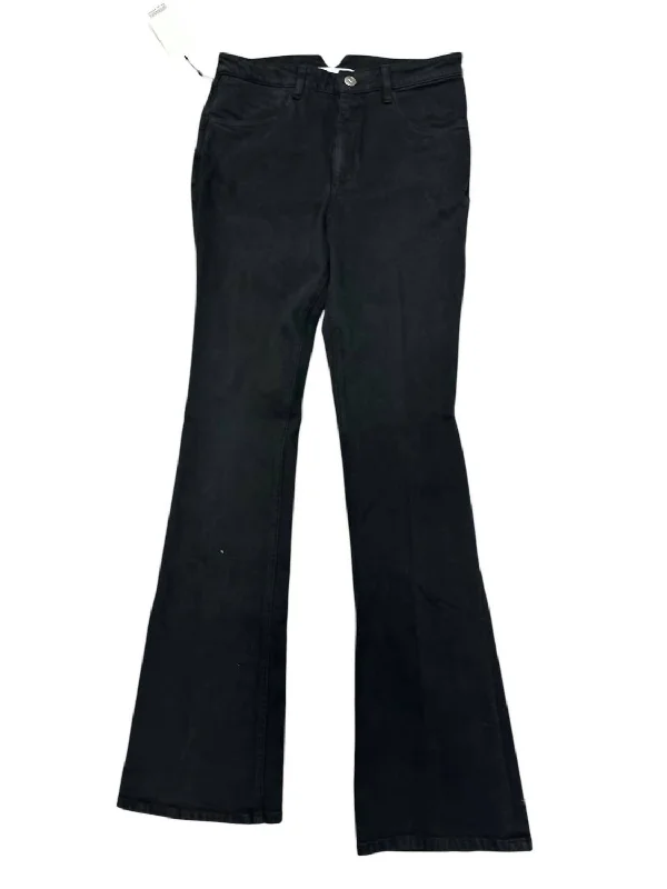 ladies' comfortable stretch jeans -Women's Micro Flare Jean In Black