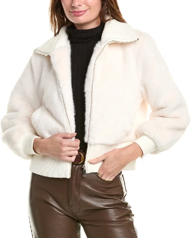 women's teddy bear coat -La Fiorentina Cropped Jacket