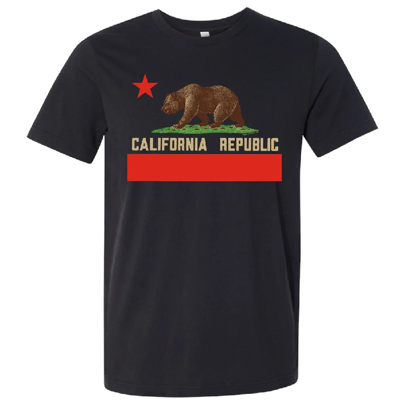 women's oversized hoodie sweatshirt -Don Pimentel California Republic Bear Flag Asst Colors Mens Lightweight Fitted T-Shirt/tee