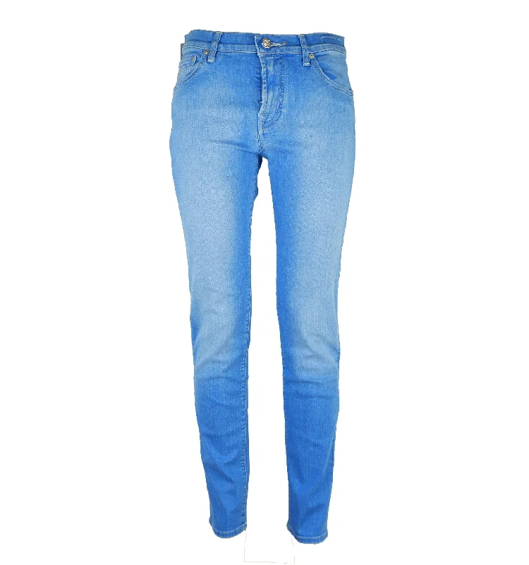 women's embroidered denim pants -Jacob Cohen Elegant blue Elasticized Women's blue