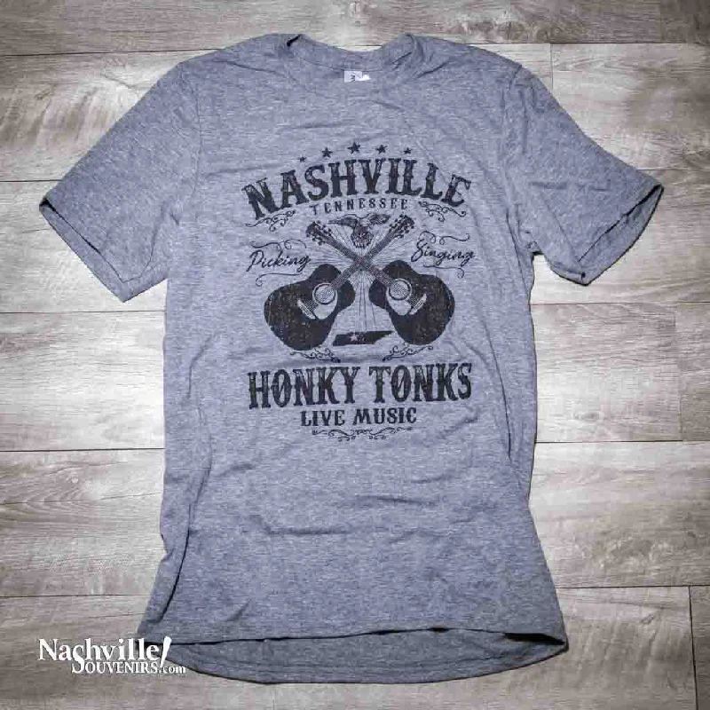 women's off-shoulder top -Nashville "Honky Tonks Live Music" T Shirt