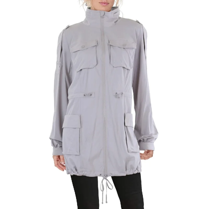 women's elegant cape coat -Blanc Noir Womens Utility Hidden Hood Anorak Jacket