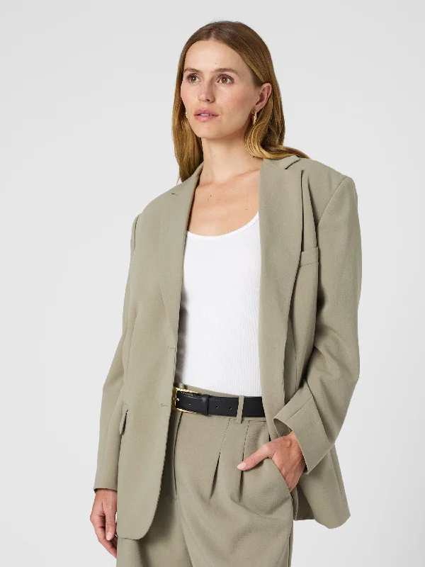 women's thermal long coat -Azra Twill Blazer