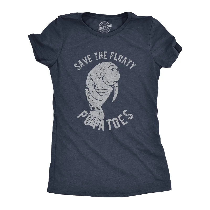 ladies' long sleeve top -Save The Floaty Potatoes Women's T Shirt