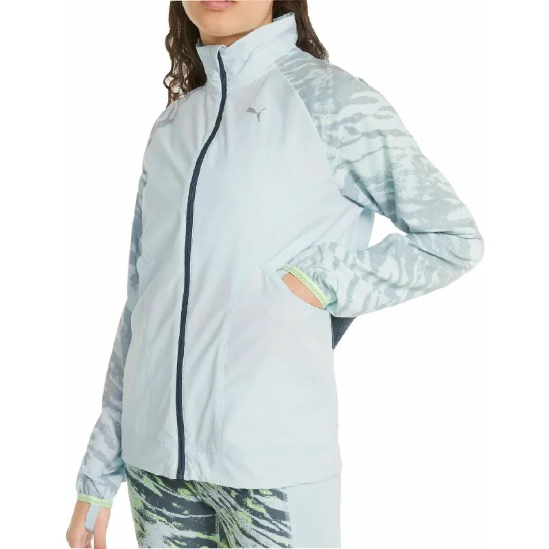 ladies' sporty windbreaker -Puma Ultraweave S Marathon Womens Running Jacket - Blue