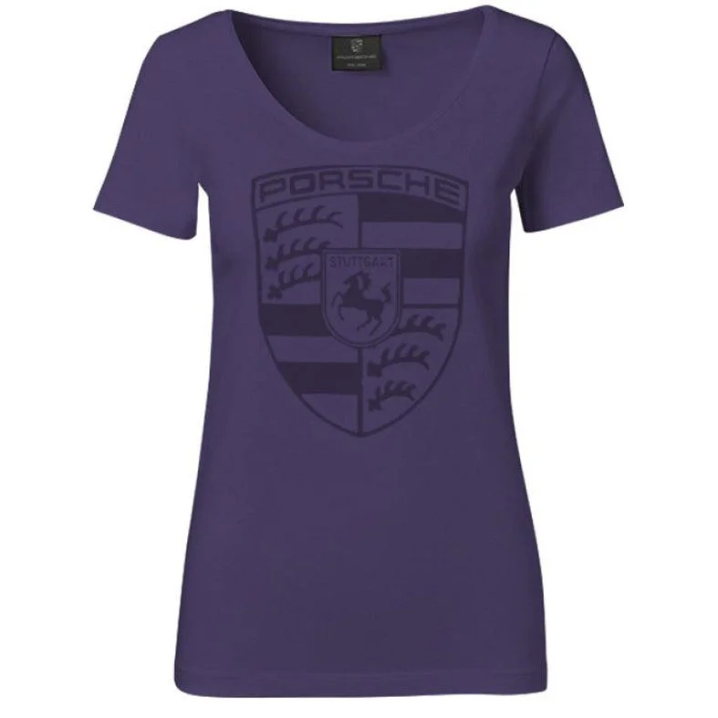 ladies' short sleeve wrap blouse -Porsche Crest Women's T-Shirt - Ultraviolet (US-market release)