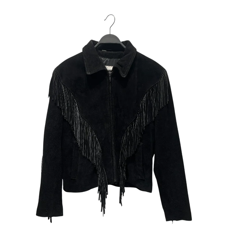 women's cropped bomber jacket -Wilsons Leather/Leather Jkt/42/Suede/BLK/