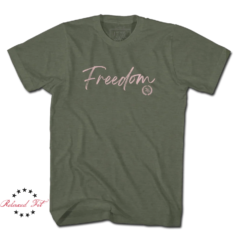 relaxed-fit linen shirt for women -Freedom Script - Women's Relaxed Fit