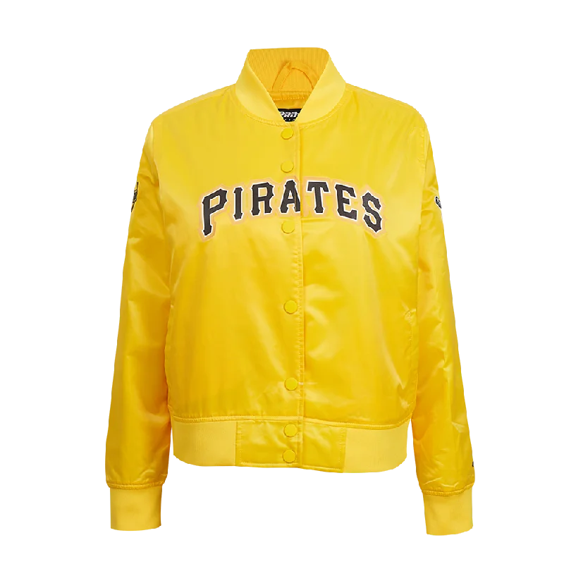 women's travel-friendly jacket -MLB PITTSBURG PIRATES CLASSIC WOMEN'S SATIN JACKET (YELLOW)