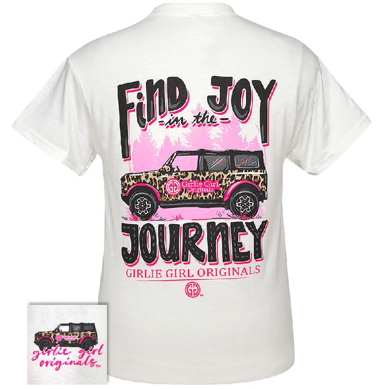 cute graphic tee for ladies -2537 Find Joy SS-White