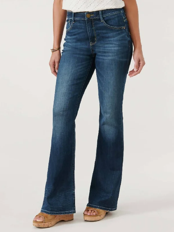 ladies' bootcut denim pants -"ab"solution High Rise Flare Jeans In Indigo