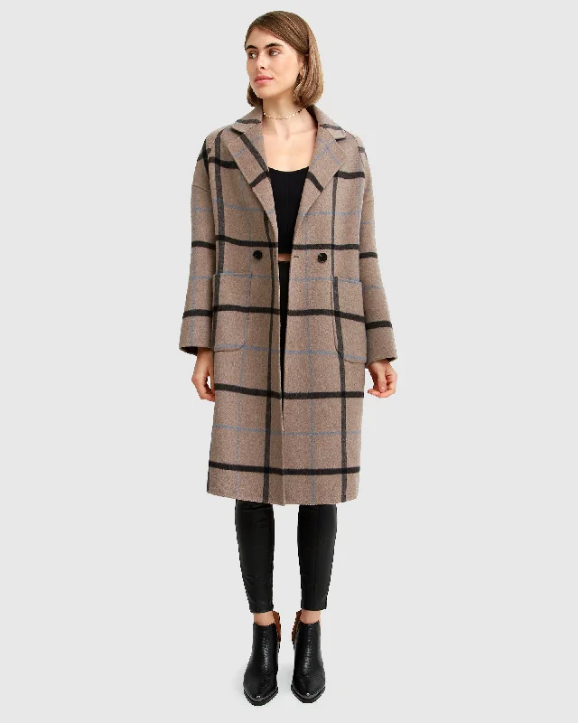 casual coats for women -Publisher Double-Breasted Wool Blend Coat