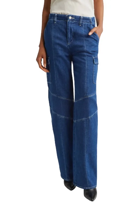 ladies' low-rise bootcut jeans -Brooklyn Cargo Jean In Barca