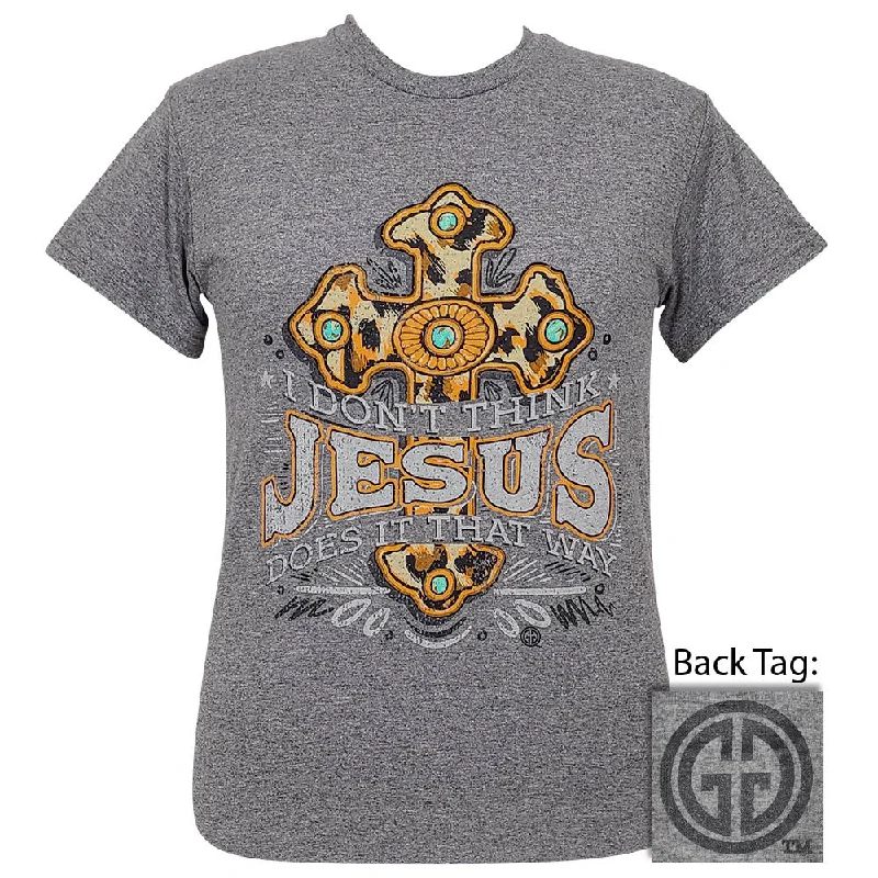 oversized cotton tee for women -2539 Jesus That Way SS-Graphite Heather