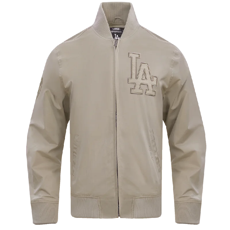 casual linen jacket for women -MLB LOS ANGELES DODGERS NEUTRAL TWILL JACKET (TAUPE)