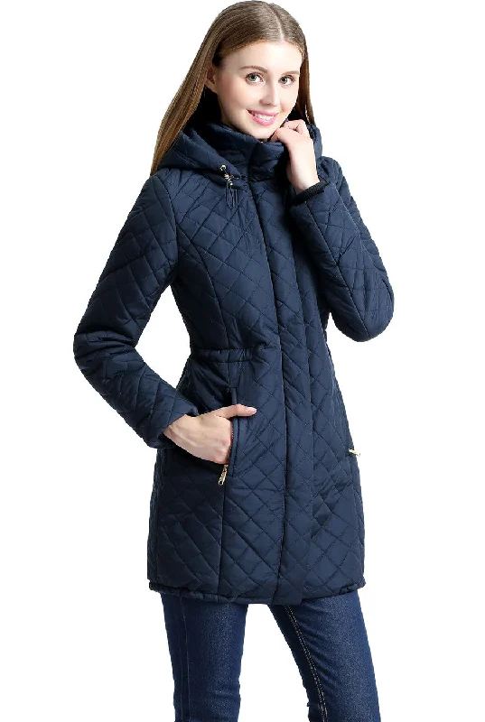 double-layered long coat for women -BGSD Women's "Angela" Waterproof Quilted Parka Coat