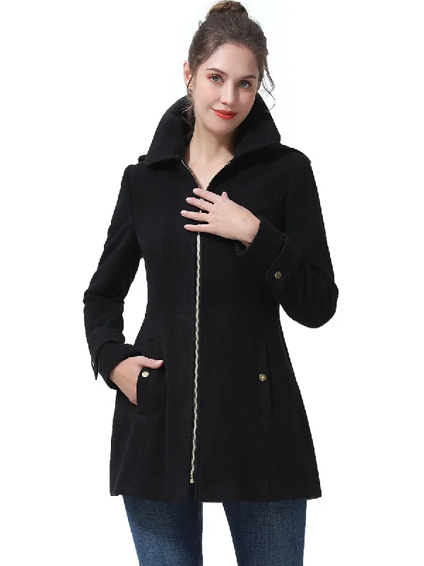 cozy oversized wrap coat for women -BGSD Women Bao Hooded Wool Coat